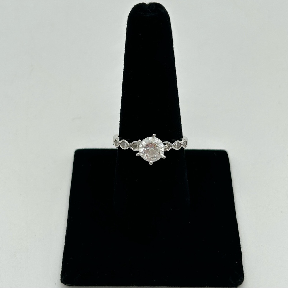 Sterling Silver Rhinestone Ring - image 1